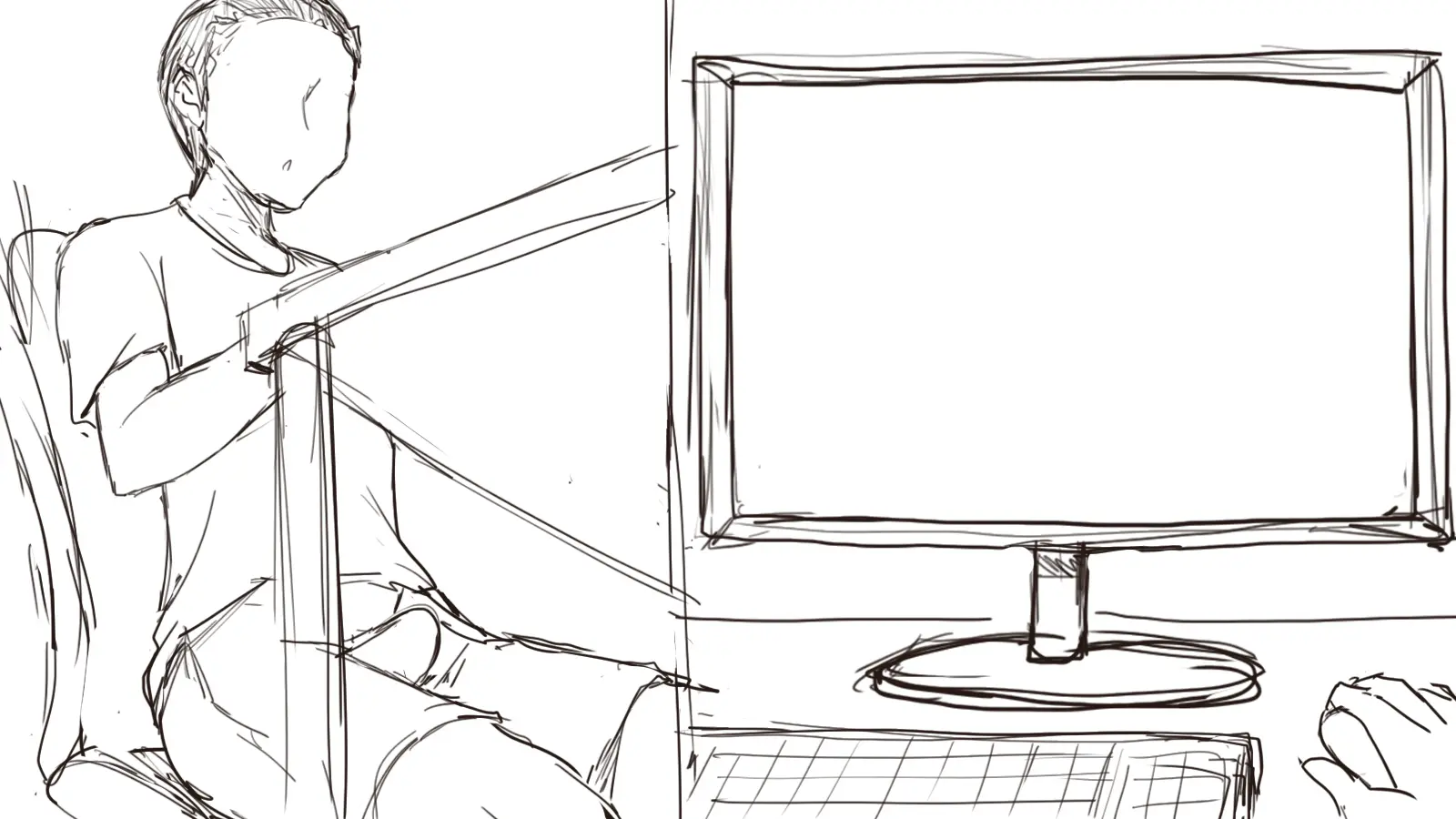 Watashi To Kareshi To Aitsu No Jijou_Rough Sketch